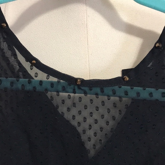 Studded Sheer Peplum Tank - Picture 2 of 2